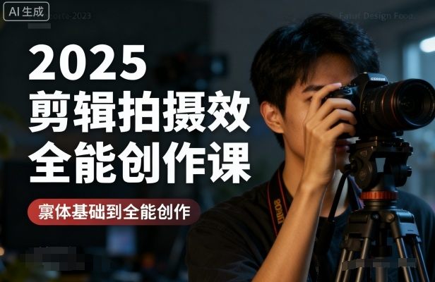 2025剪辑拍摄特效全能创作课，零基础到全能创作-新时光资源网