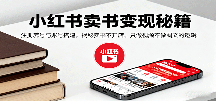 小红书卖书变现秘籍,注册养号与账号搭建,揭秘卖书不开店、只做视频不做图文的逻辑-新时光资源网