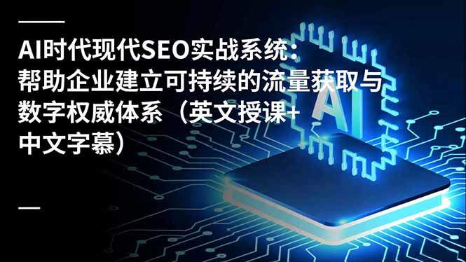 AI时代现代SEO实战系统：帮助企业建立可持续的流量获取与数字权威体系(英文授课+中文字幕-新时光资源网
