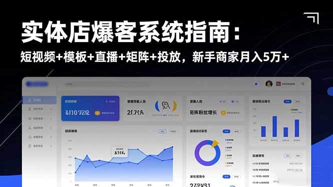 实体店爆客系统指南：短视频+模板+直播+矩阵+投放，新手商家月入5万+-新时光资源网