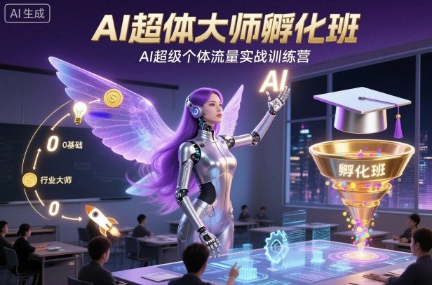 AI超体大师孵化班，AI超级个体流量实战训练营-新时光资源网
