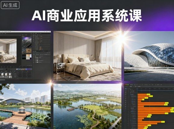 AI商业应用系统课，室内-软装-建筑-景观，智能设计+效果图+动画画实战-新时光资源网