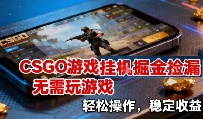 CSGO游戏挂G掘金捡漏，不需要玩游戏，操作简单，收益稳定【揭秘】-新时光资源网