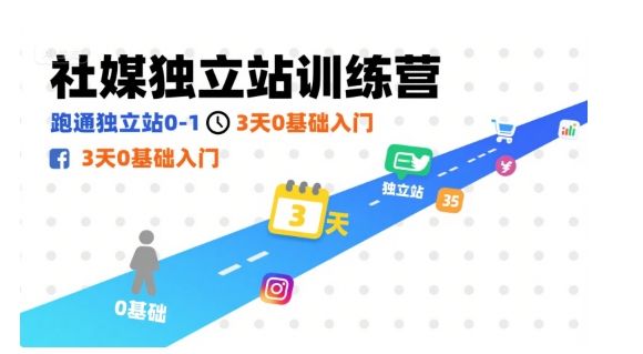 社媒独立站训练营，跑通独立站0-1，3天0基础入门-新时光资源网