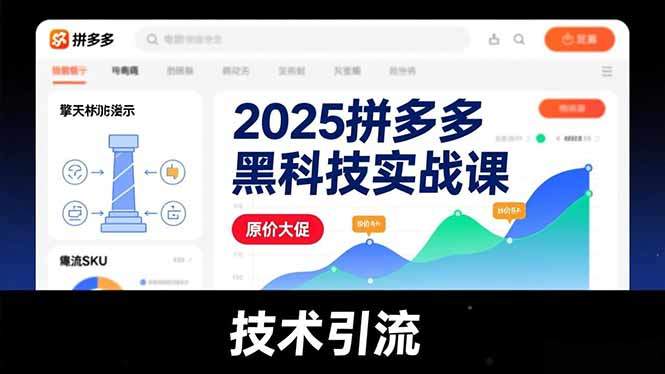 2025拼多多黑科技实战课，擎天柱玩法、爆流SKU、原价大促，技术引流，单店日销轻松破千单-新时光资源网