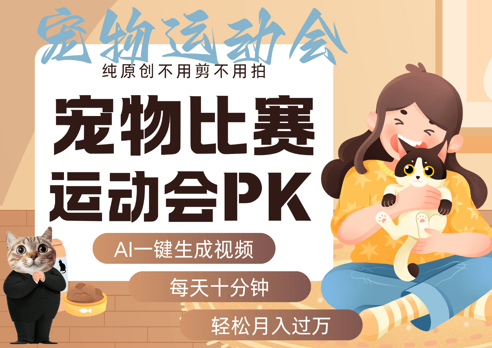 AI萌宠运动员跳水 射击 篮球 足球比赛 每天十分钟 附详细提示词文案库 代替做…-新时光资源网