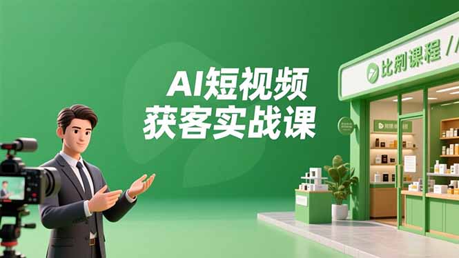 AI短视频获客实战课,数字人创作、实体行业应用、精准引流,30天获取客源月入6万+-新时光资源网
