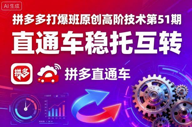 拼多多打爆班原创高阶技术第51期，直通车稳托互转-新时光资源网