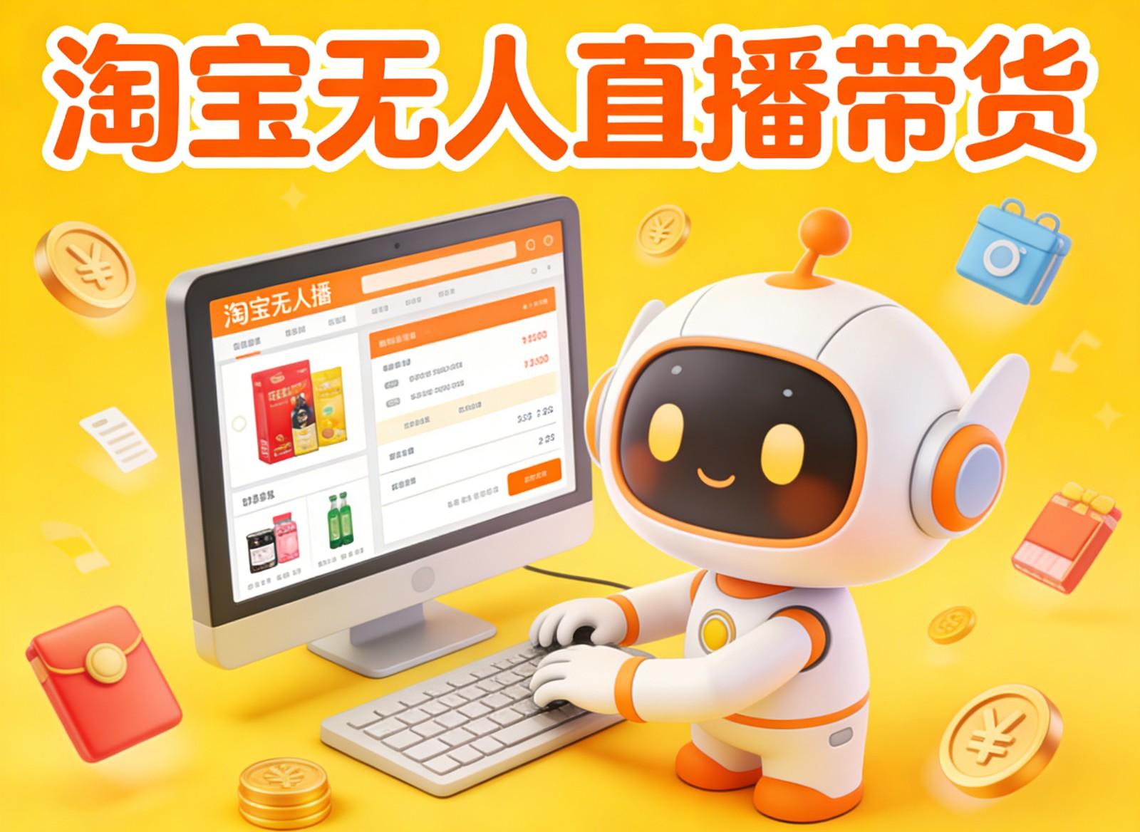 淘宝无人直播带货，24小时自动卖货，月佣金1W+，不违规不封号，不用露脸-新时光资源网