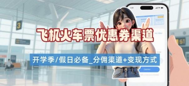 学生党必看！机票火车票优惠券申请渠道 + 项目打法，开学季节日速存-新时光资源网
