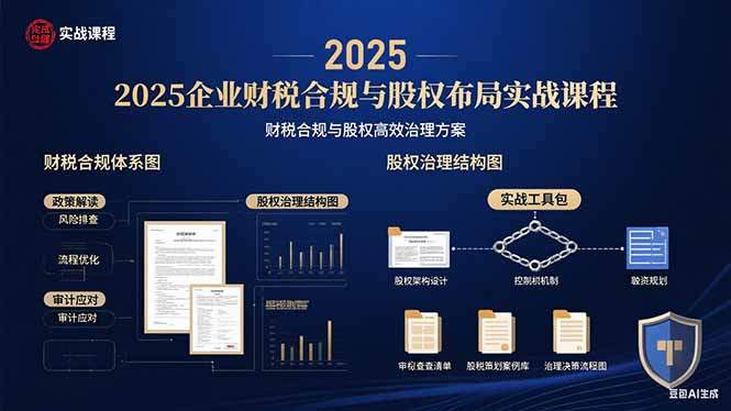 2025企业财税合规与股权布局的实战课程：财税合规与股权高效治理方案-新时光资源网