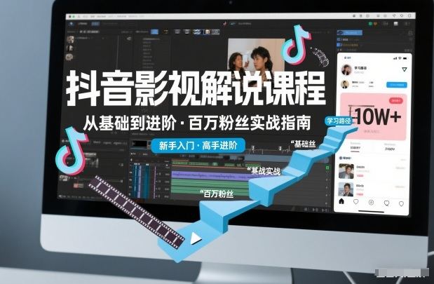 抖音百万粉丝影视解说课程，基础到进阶课，适合新手和进阶学习-新时光资源网