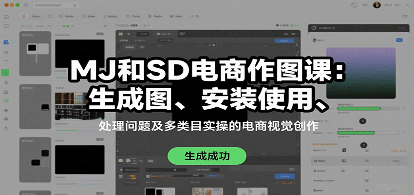 MJ和SD电商作图课：生成图、安装使用、处理问题及多类目实操的电商视觉创作-新时光资源网