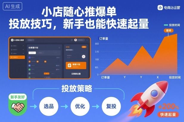 小店随心推爆单投放技巧，新手也能快速起量-新时光资源网