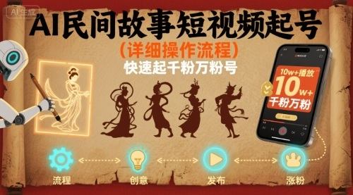 AI民间故事短视频起号，详细操作流程，快速起千粉万粉号-新时光资源网