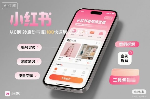 小红书电商运营课：从0到1冷启动与1到100快速增长实战教学-新时光资源网