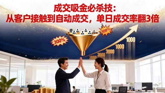 吸金成交营销必杀技：从客户接触到自动成交，单日成交率翻3倍-新时光资源网