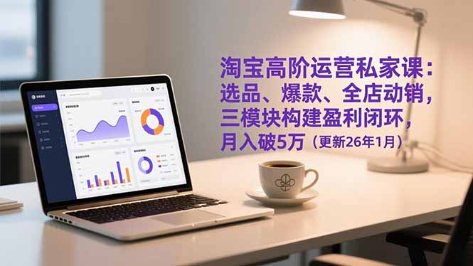 淘宝高阶运营私家课：选品、爆款、全店动销，三模块构建盈利闭环，月入破5万(更新26年1月-新时光资源网