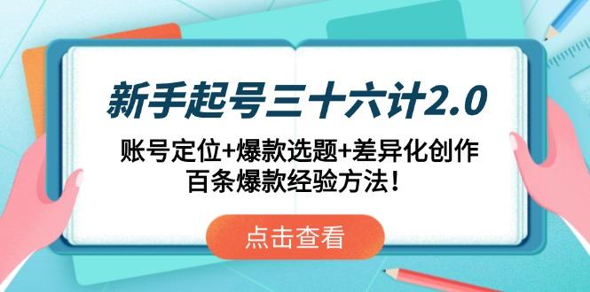 新手起号三十六计2.0：账号定位+爆款选题+差异化创作，百条爆款经验方法！-新时光资源网