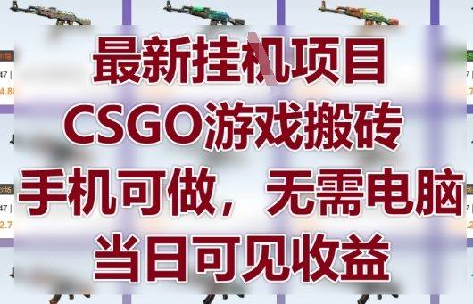 最新挂G项目，CSGO游戏搬砖，手机可做，无需电脑，当日见收益【揭秘】-新时光资源网